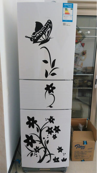 High Quality Creative Refrigerator Black Sticker Butterfly Pattern Wall Stickers