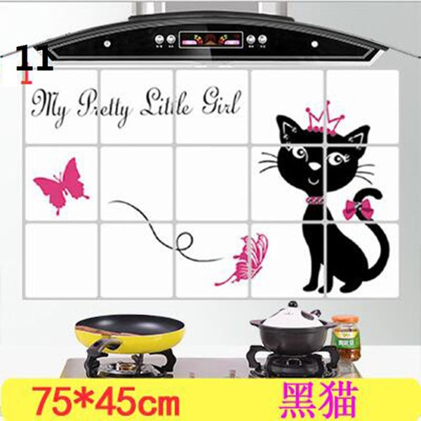 1Pc 75*45 cm Waterproof Aluminum Foil Wall Sticker Tiled Kitchen Bathroom Wall