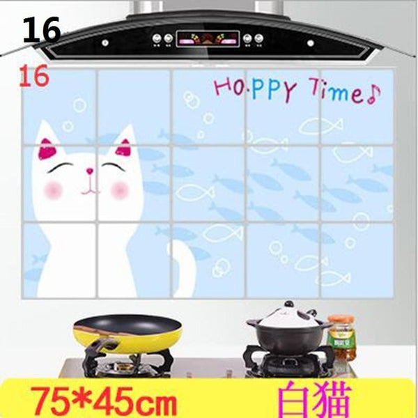 1Pc 75*45 cm Waterproof Aluminum Foil Wall Sticker Tiled Kitchen Bathroom Wall