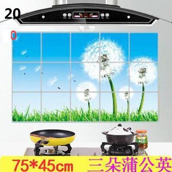 1Pc 75*45 cm Waterproof Aluminum Foil Wall Sticker Tiled Kitchen Bathroom Wall