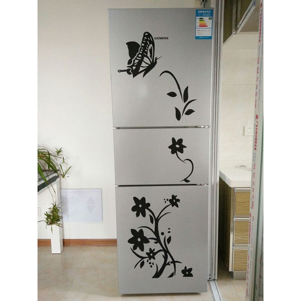 High Quality Creative Refrigerator Black Sticker Butterfly Pattern Wall Stickers